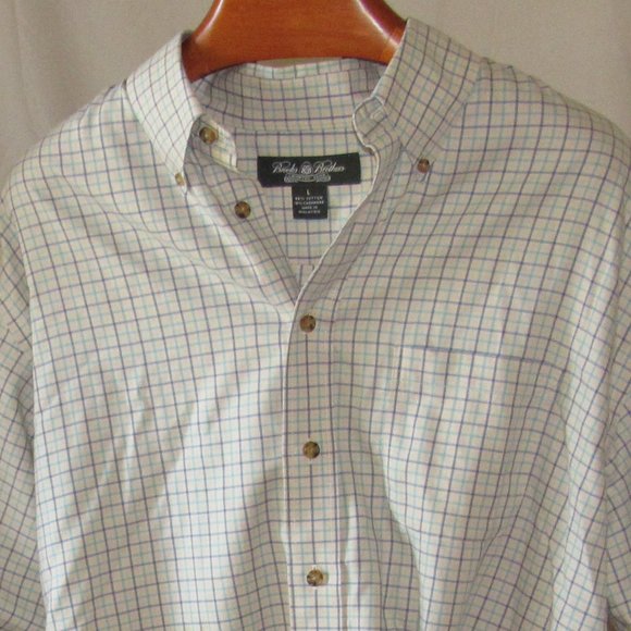 Brooks Brothers Other - Brooks Brothers Mens Lg Cashmere Blend Cream Color Oxford w/Blue Cube Design EUC